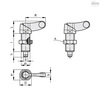 Elesa AISI 303 SS plunger, with locking nut, PMT.200-SST-6-1/2-20-AK PMT.200-SST-AK (inch sizes)